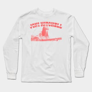 Joni Mitchell / 70s Style Retro Fan Art Design Long Sleeve T-Shirt